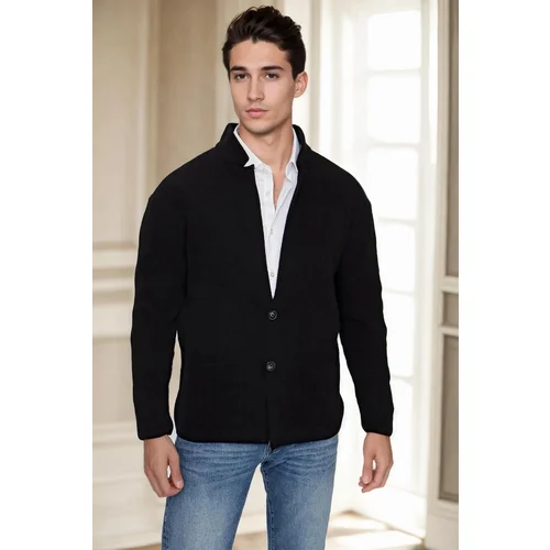 Dewberry 87095 Mens Knitwear Cardigan-BLACK