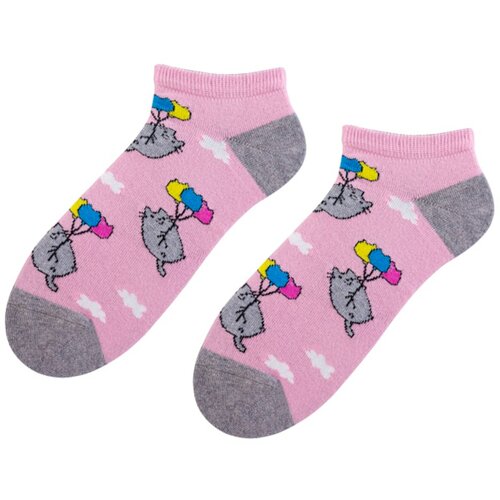 Bratex Ženske čarape POP-D-151 siva | pink Slike