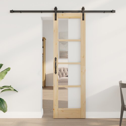 VidaXL drsna vrata s kompletom opreme &amp;quot;ORKDAL&amp;quot; trdi les in steklo, notranja vrata s steklom &amp;quot;ORKDAL&amp;quot; 61x198,5x4 cm trdi bor Slike