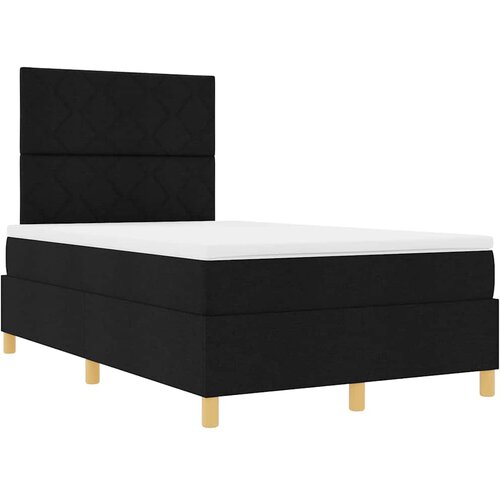  LED Box Spring Krevet s uzglavljem Crna 120 x 200 cm tkanina Slike