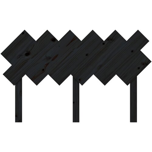  Uzglavlje za krevet Crno 132x3x81 cm od masivne borovine Slike
