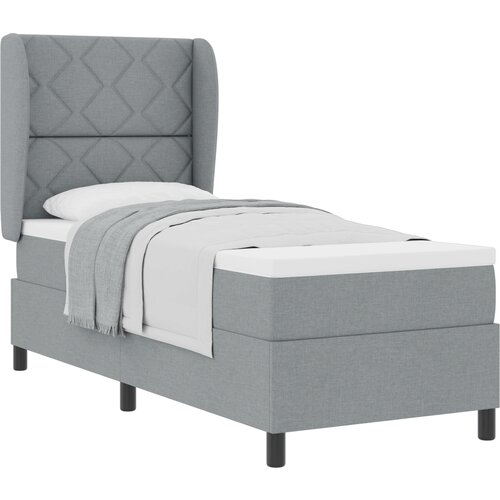 VidaXL Box Spring Krevet s Madracem u Svjetlosivoj, 80x200 cm, Tkanina Slike