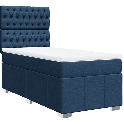 VidaXL Box spring postelja z vzmetnico modra 80x200 cm blago, (21321162) Slike