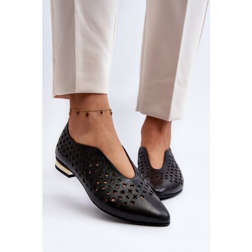 Zazoo Cut-out Ballerina Flats in Genuine Leather 2883 Black Cijene