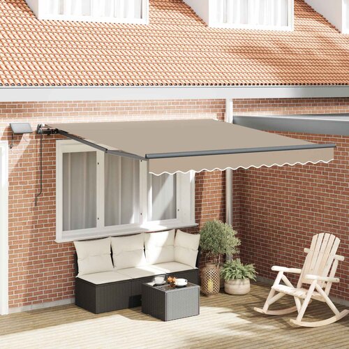  Skrovita tenda S LED lampica Bež 350 x 250 cm tkanina Cijene