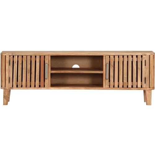 Maison Chic TV omarica - TV stojalo - Televizijska omarica 130x30x45 cm trden akacijev les, (21699451) Slike