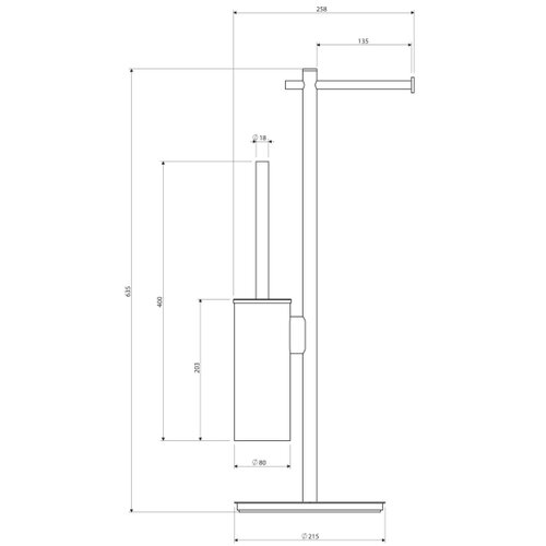  omnires MP60810CR - stojan za toaletni papir i wc četku modern project hrom Slike