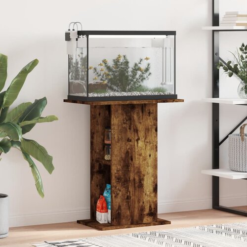 VidaXL Stojalo za akvarij dimljeni hrast 60,5x36x72,5 cm inž. les Slike