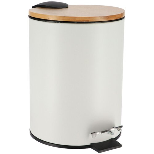 Tendance kanta za smeće 2,5l, metal, na pedalu, soft close, bambus, bijela Slike