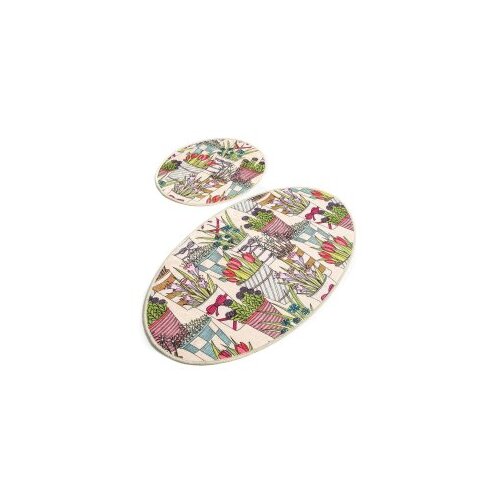 Flowerpot djt multicolor bathmat set (2 pieces) Slike