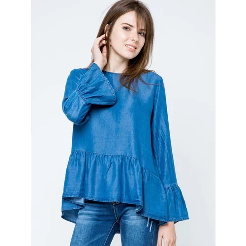 Euphory Euphora blouse a'la jeans fastened with buttons at the back blue