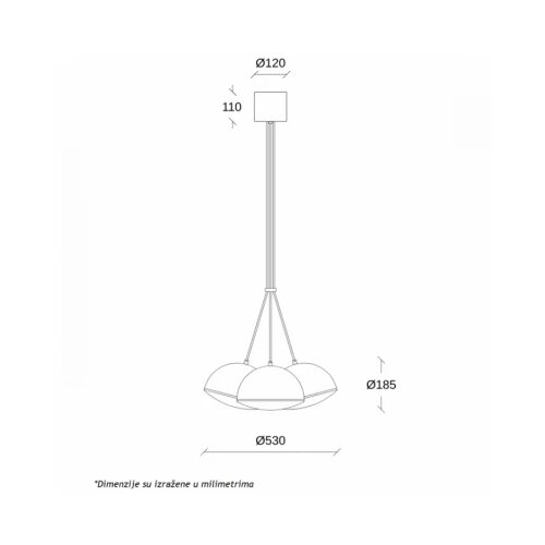 Aria 28 VISILICA DIM 60W 3000K CRNA Cene