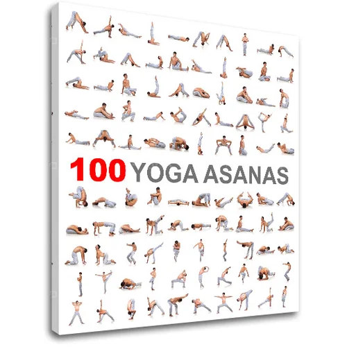  Motivacijska slika na platnu 100 Yoga asanas (moderne slike z)