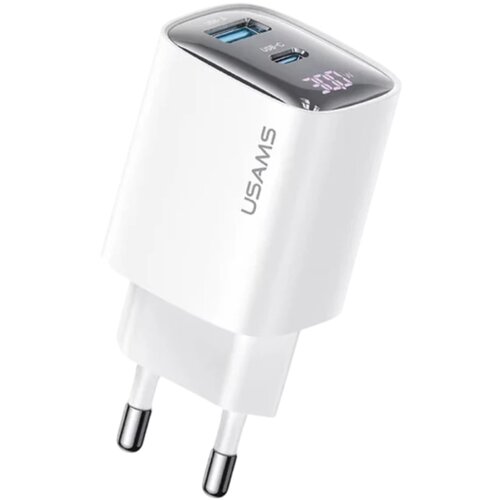 Usams 30W USB-C USB-A HITRI POLNILEC ZA TELEFON, BEL, (22057757) Cene
