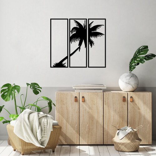 Wallity zidna dekoracija palm 3 - 453, 32 x 1,5 x 88 cm, crna Cene