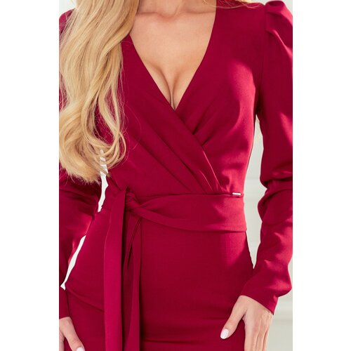 Numoco elegant dress with neckline and puffed sleeves Numoco Cene