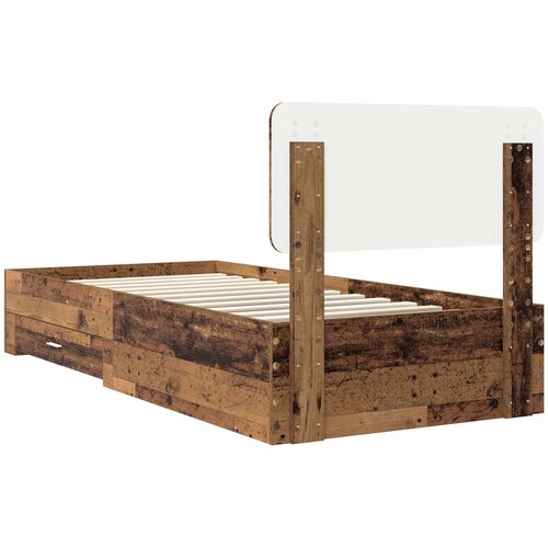  Krevetna konstrukcija Staro drvo 100 x 200 cm Konstruirano drvo Smeđa 203 x 103 x 90 cm Slike