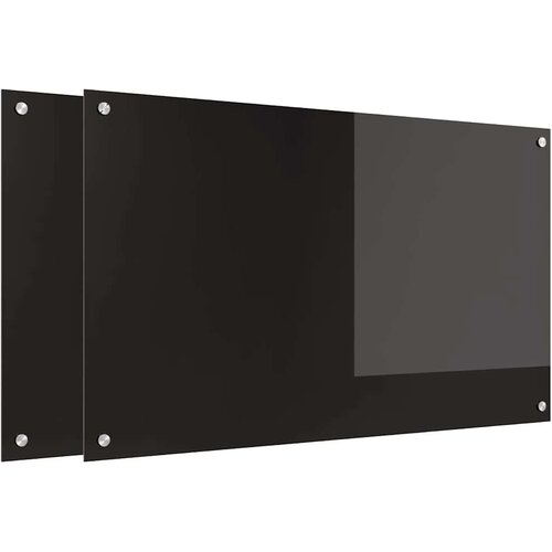  Kuhinjski zid 2 pcs Crna 100 x 60 cm Staklo otporno na udarce Slike