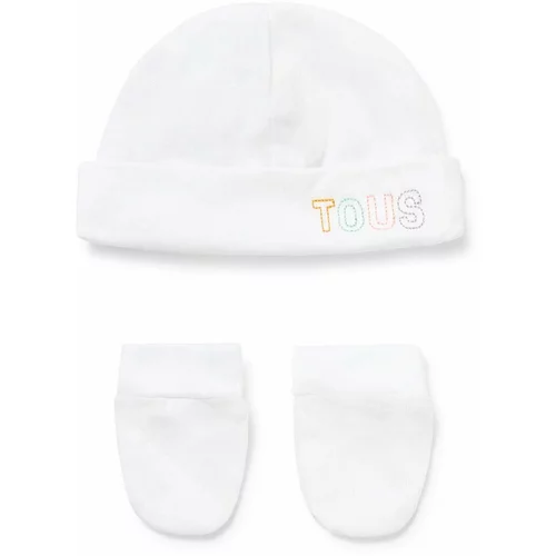 Tous Dječja kapa i rukavice boja: bijela, od tanke pletenine, pamučna