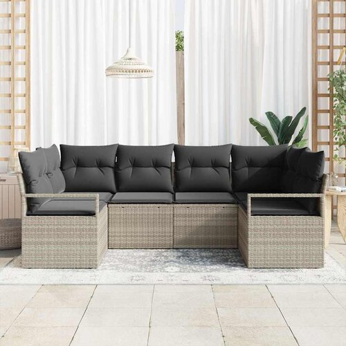 Set sofe 6 kom. Svjetlosiva poliratan 234 x 122 x 85 cm Slike