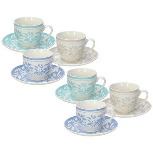 Easy Life Set skodelic s podstavkom, porcelan, 200 ml, 6 kos Slike
