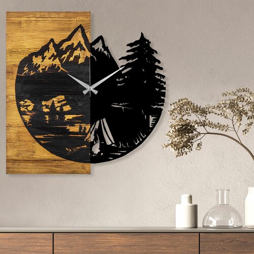 wooden clock 19 walnutblack decorative wooden wall clock Slike
