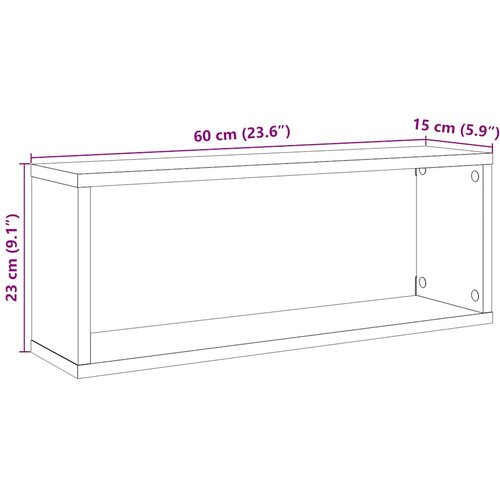  Zidne kockaste police 6 kom Artisan hrast 60x15x23 cm Slike