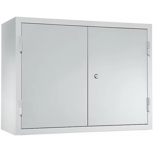 eurokraft basic Delavniška viseča omarica, VxŠxG 600 x 800 x 320 mm, vrata iz polne pločevine, svetlo siva RAL 7035