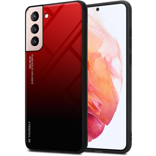 Cadorabo Ohi&amp;scaron;je, združljiv s Samsungom v rdeči barvi - črni - dvobarvni za&amp;scaron;čitni pokrov iz silikona TPU in hrbta iz kaljenega stekla, (20570211) Slike
