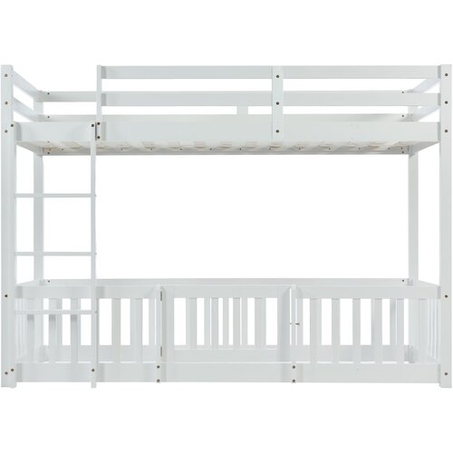Lumor Dvoposteljna postelja z dvema sedežema - 2 X 90 X 200 cm - vrata in vratca - dno z letvami - bela, (22068484) Slike