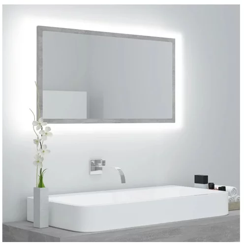  LED kopalniško ogledalo betonsko sivo 80x8,5x37 cm iverna pl.