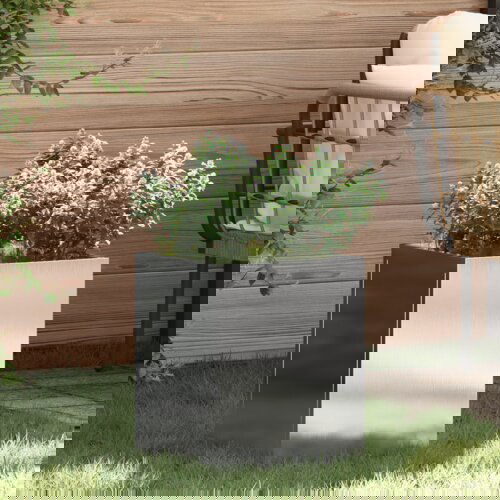 VidaXL Vrtni lonček Srebrna 50 x 32 x 40 cm Nerjaveče jeklo Slike