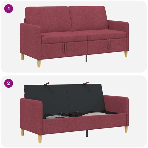 SOFA s pohranom Vinska crvena 172 x 78 x 87 cm Poliester Slike
