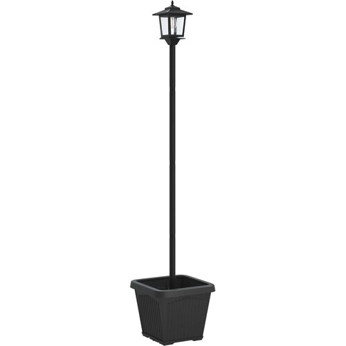  Solarna lampa s postoljem i saksijom Crna 32 x 32 x 158 cm Slike