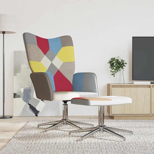  Stolica za opu&scaron;tanje s osloncem za noge patchwork od tkanine Cijene