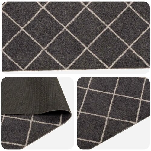  Kuhinjski Tepih Antracit karirani 150 x 45 cm 100% poliamid - Antracit karirani 45 x 150 cm Slike