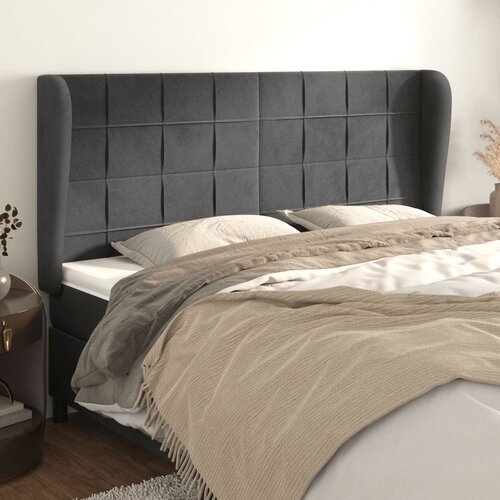 vidaXL Uzglavlje s ušima crni 163x23x118/128 cm baršunasti Cijene