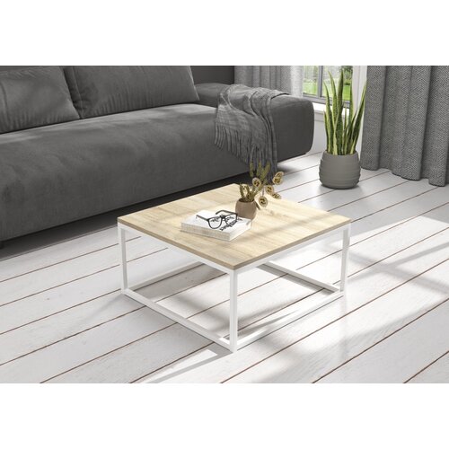 ADRK Moderna kavna mizica BELTEN 65x65 cm - BELA-SONOMA HRAST Cene