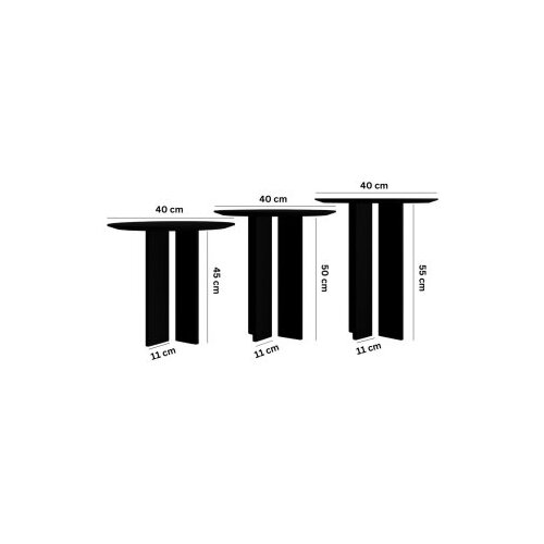 Hanah home set za kafu leo (55 + 50 + 45) black (313RTX1143) Slike