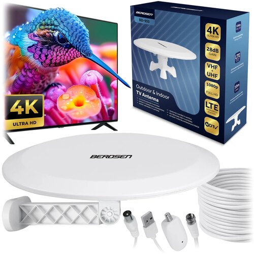 Berdsen BD-955 unutarnja/vanjska TV ultra HD 4K antena bijela Cijene