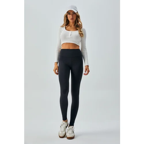 Trendyol Black Polar Fleece High Waist Slimming Knitted Leggings