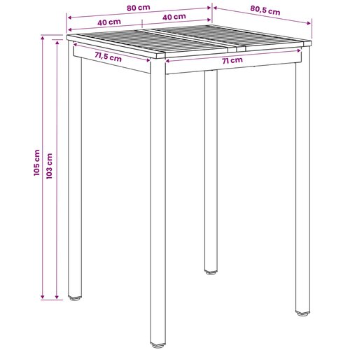  Stol za bar u vrtu Prirodna i bijela 80 x 80,5 x 105 cm Slike