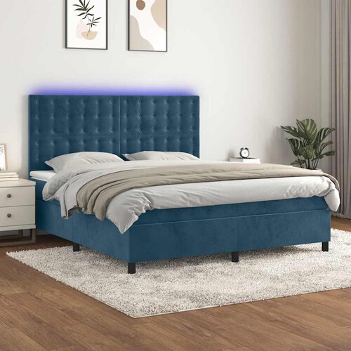  box spring s madracem LED tamnoplavi 160x200 cm bar&scaron;un Cijene