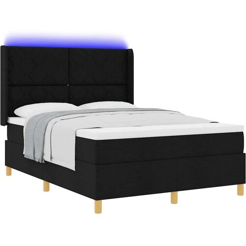 VidaXL Box spring krevet s madracem Crna 140 x 200 cm tkanina Slike