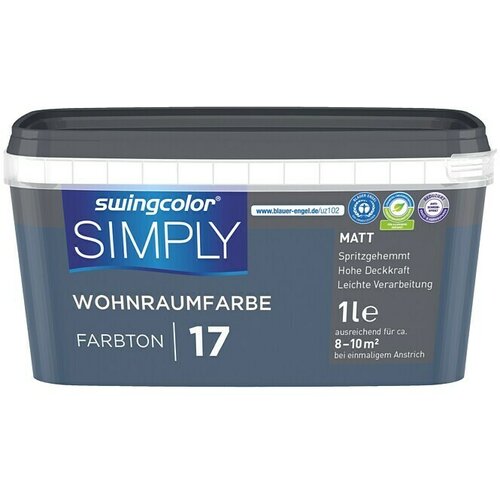 SWINGCOLOR Boja za zid Simply (Plava &amp;ndash; br. 17, 1 l, Mat) Slike