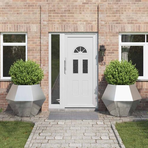 vidaXL Cvetlično korito 2 pcs srebrna 100 x 100 x 80 cm Cene