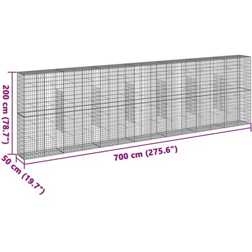  Gabionska ko&amp;scaron;ara s poklopcem 700x50x200 cm pocinčano željezo Slike