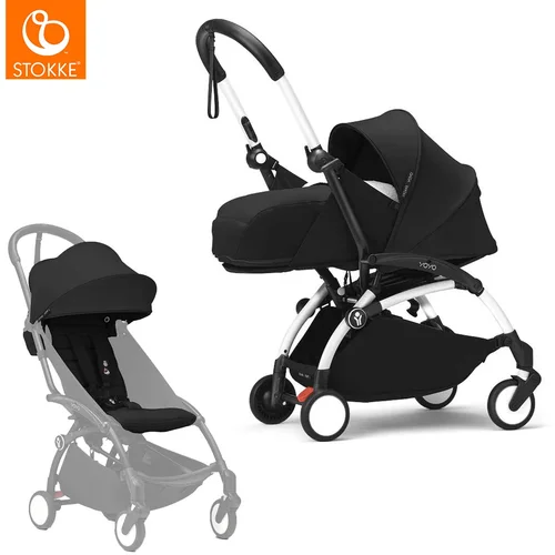 Stokke yoyo³ dječja kolica 2v1 newborn pack 0+ black (white frame)