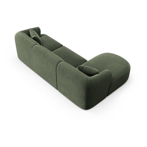 Cosmopolitan Design Zelena žametna kotna sedežna garnitura (levi kot/z ležalnikom) Campi &amp;ndash; Slike