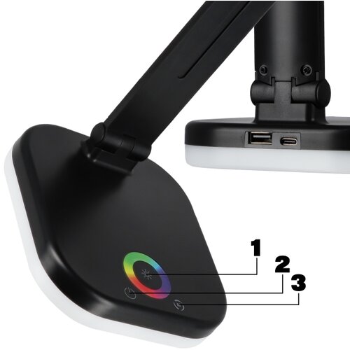  LED RGBW prigu&amp;scaron;iva stona lampa sa bežičnim punjenjem LED/7W/5V USB crna Slike